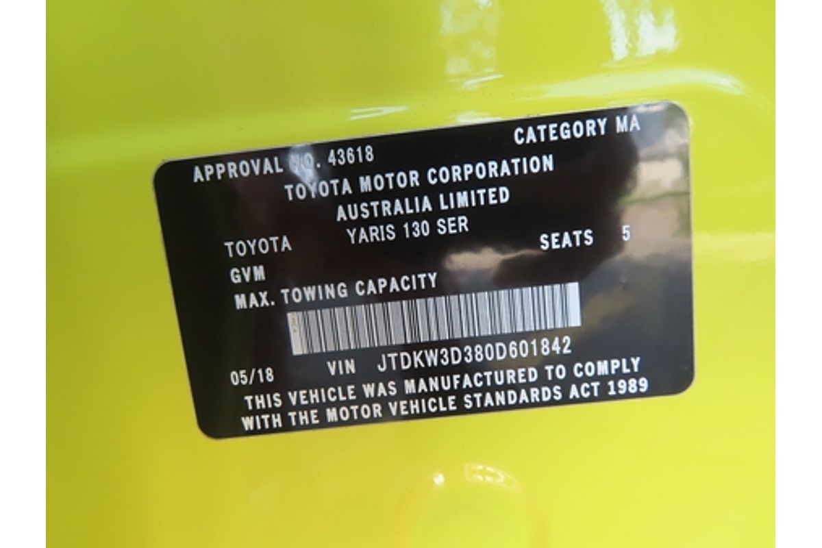 2018 Toyota Yaris Ascent NCP130R