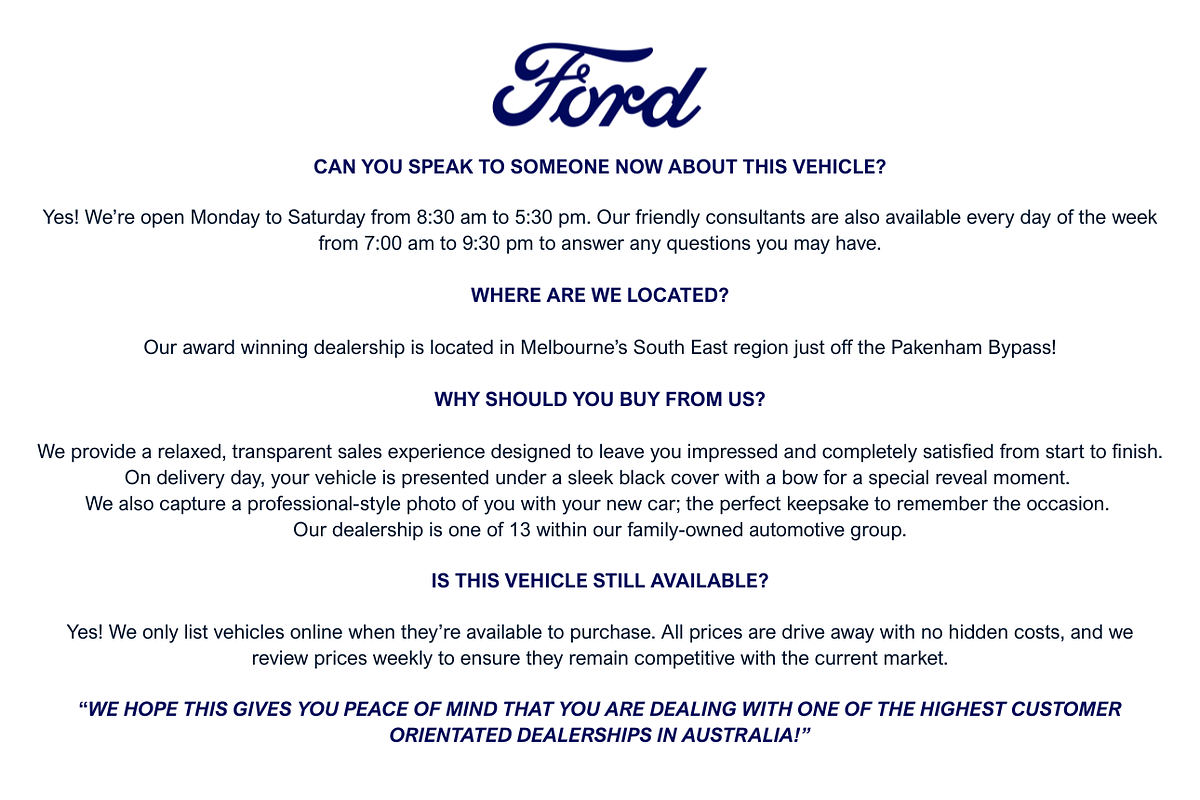 2018 Ford Ranger XL Hi-Rider PX MkII Rear Wheel Drive 2.2L