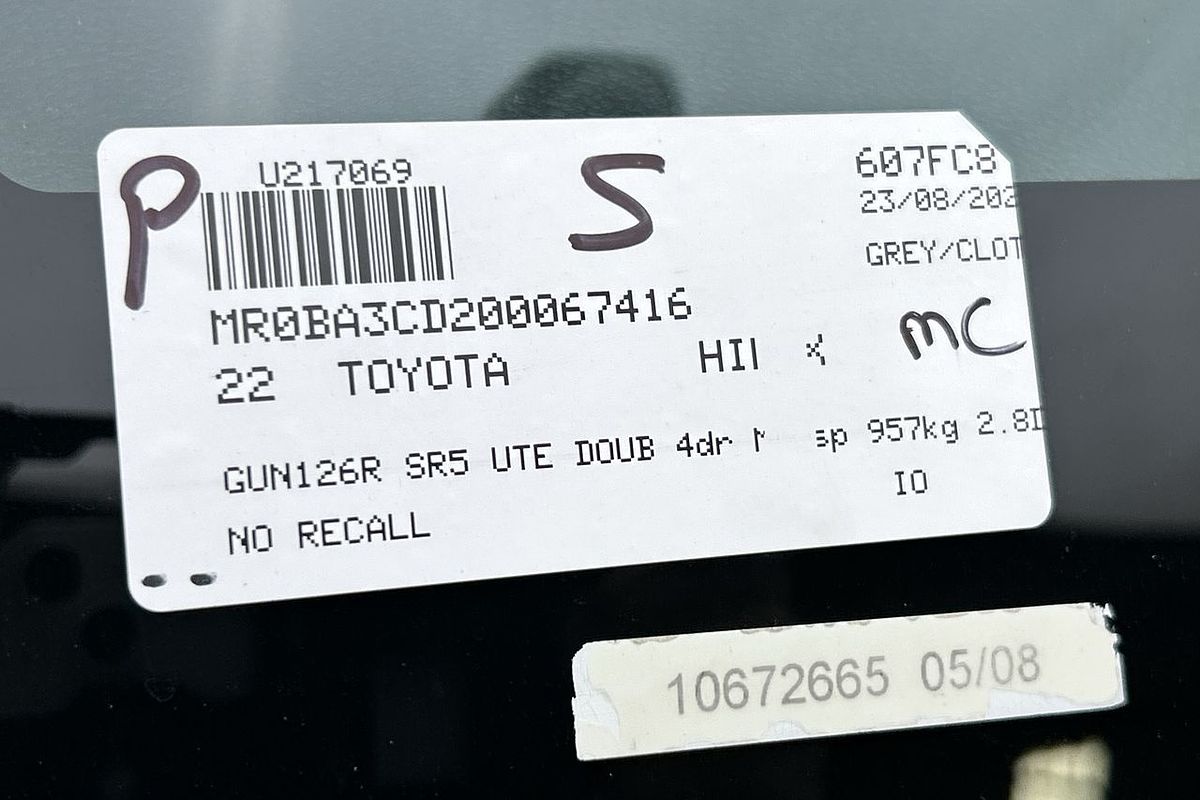 2022 Toyota Hilux SR5 GUN126R 4X4
