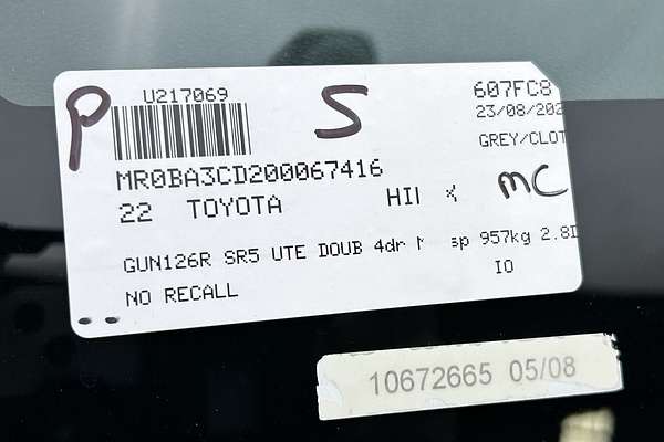 2022 Toyota Hilux SR5 GUN126R 4X4