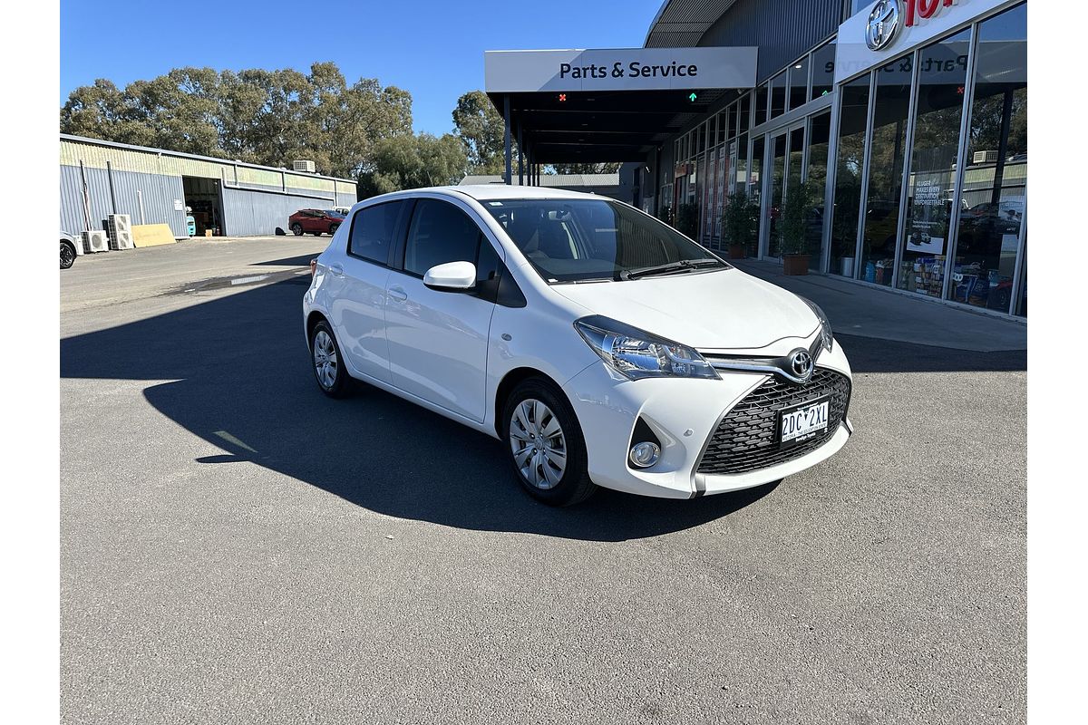 2015 Toyota Yaris SX in Glacier White Used Hatch Epsom VIC