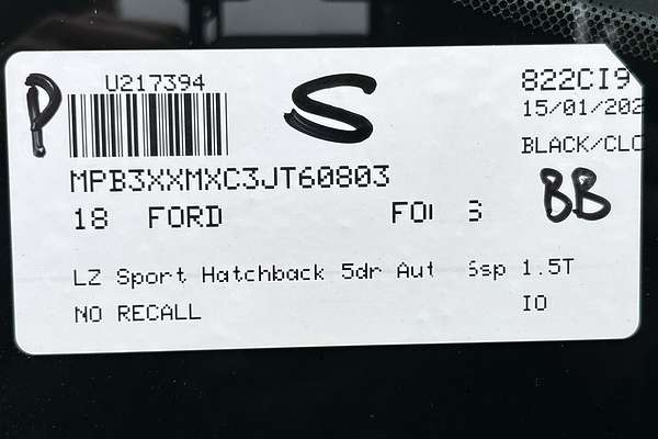 2018 Ford Focus Sport LZ