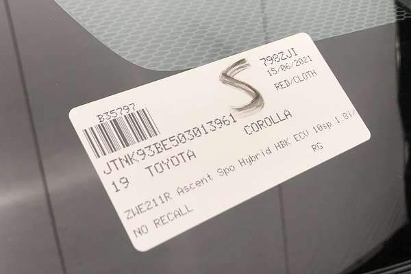 2019 Toyota Corolla Ascent Sport Hybrid ZWE211R