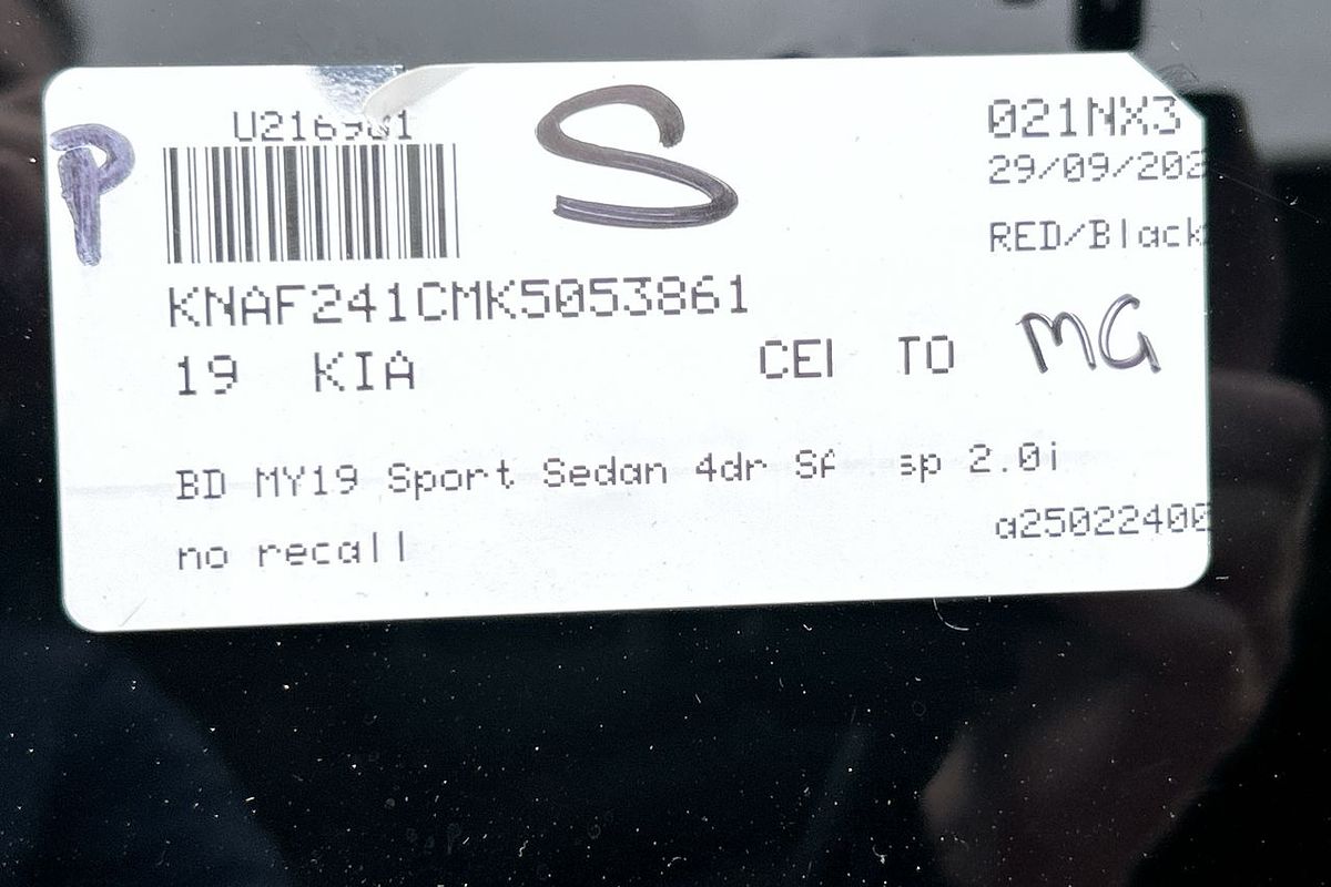 2019 Kia Cerato Sport BD