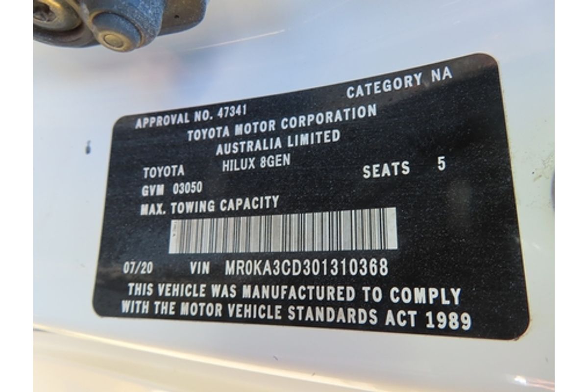 2020 Toyota Hilux SR GUN126R 4X4