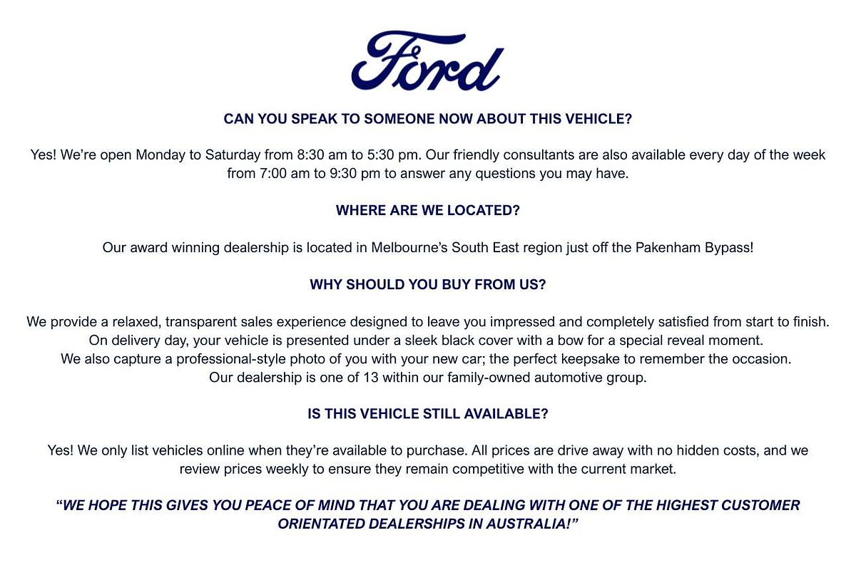 2024 Ford Everest Ambiente 2.0L