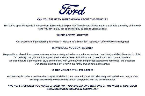 2024 Ford Everest Ambiente 2.0L
