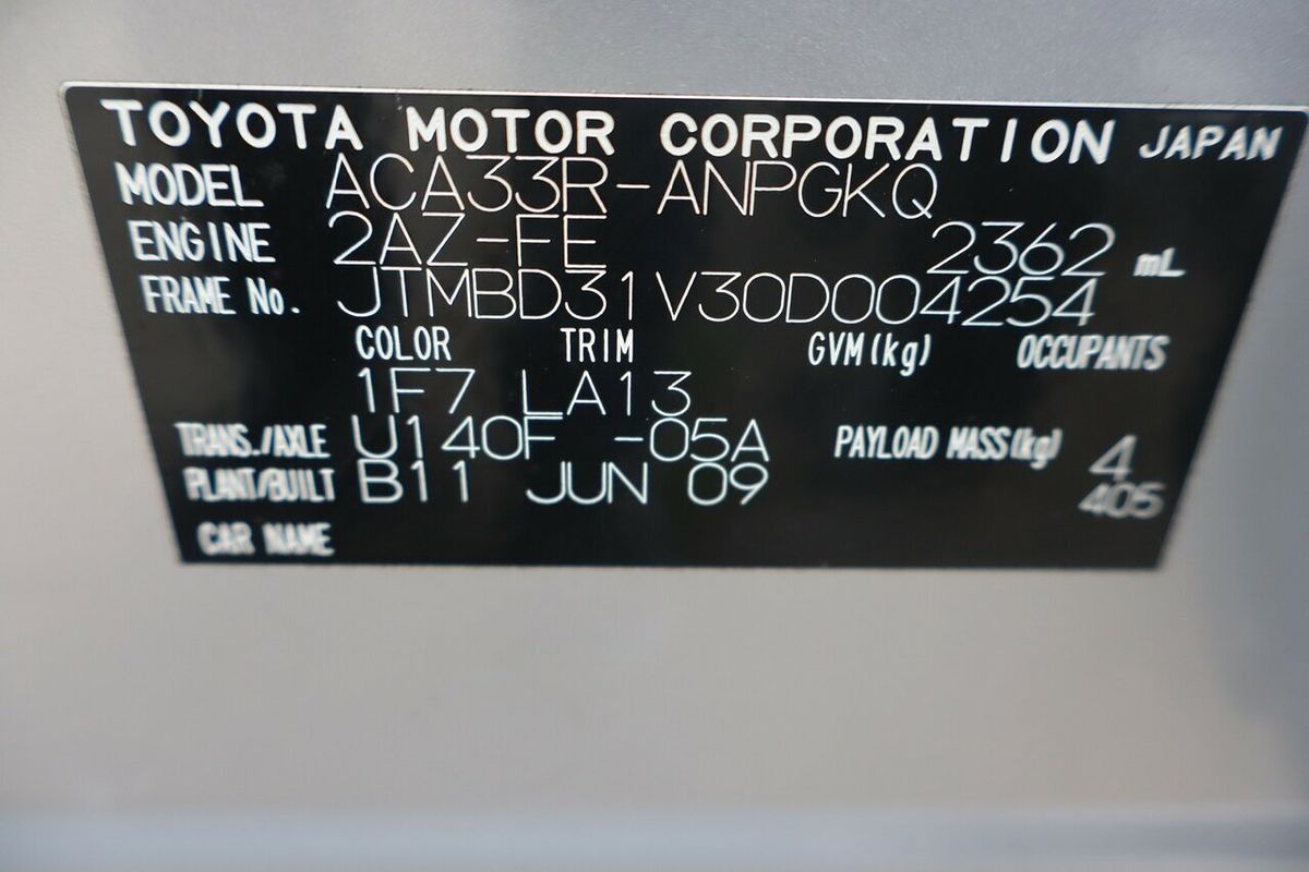 2009 Toyota RAV4 Cruiser L ACA33R