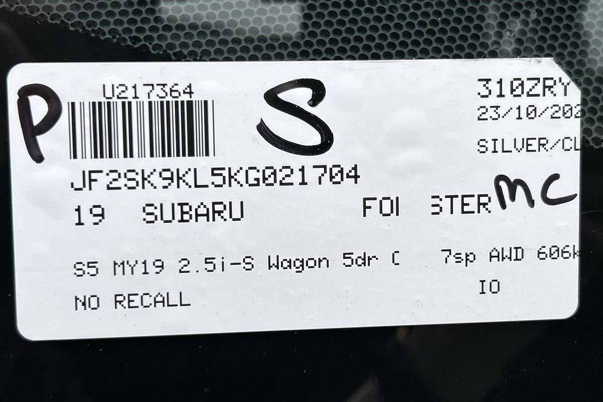 2019 Subaru Forester 2.5i-S S5