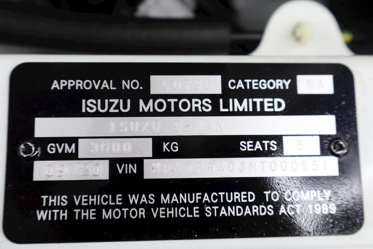 2020 Isuzu D-MAX SX High Ride Rear Wheel Drive