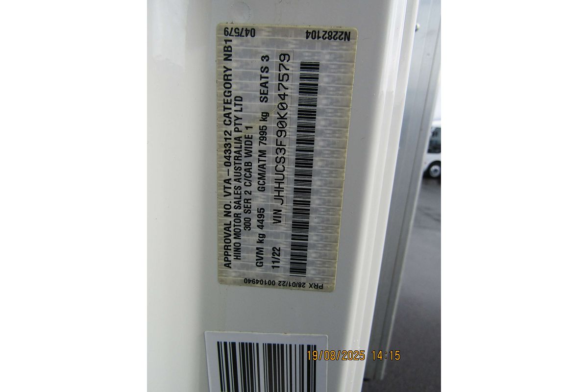 2022 Hino 300 Series 616 2WD