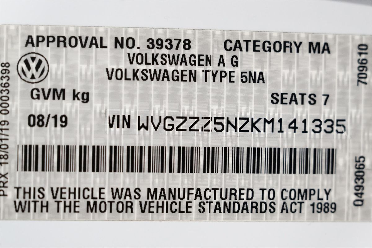 2019 Volkswagen Tiguan 162TSI Highline Allspace 5N