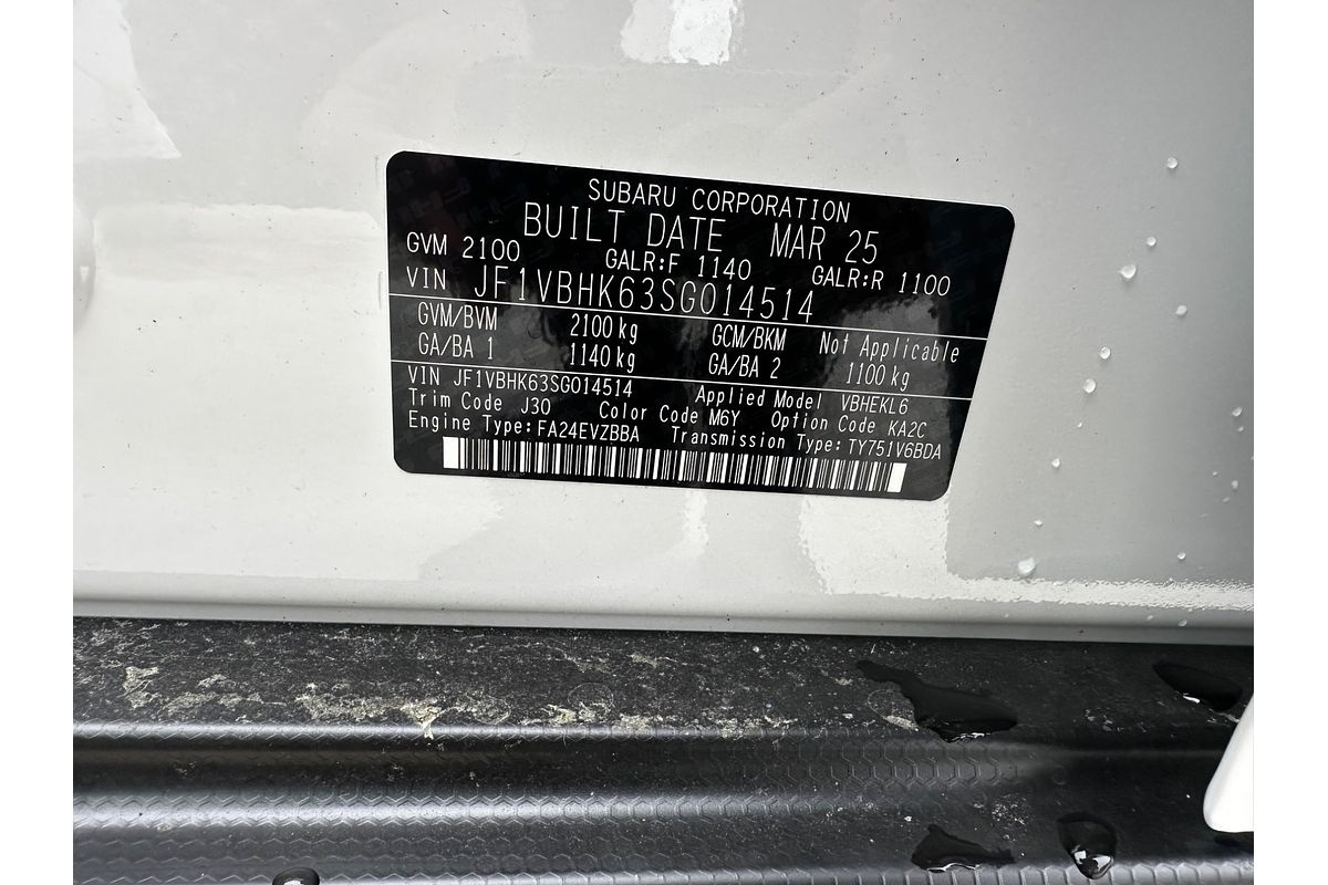 2025 Subaru WRX RS VB