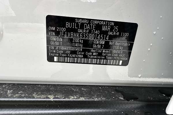 2025 Subaru WRX RS VB