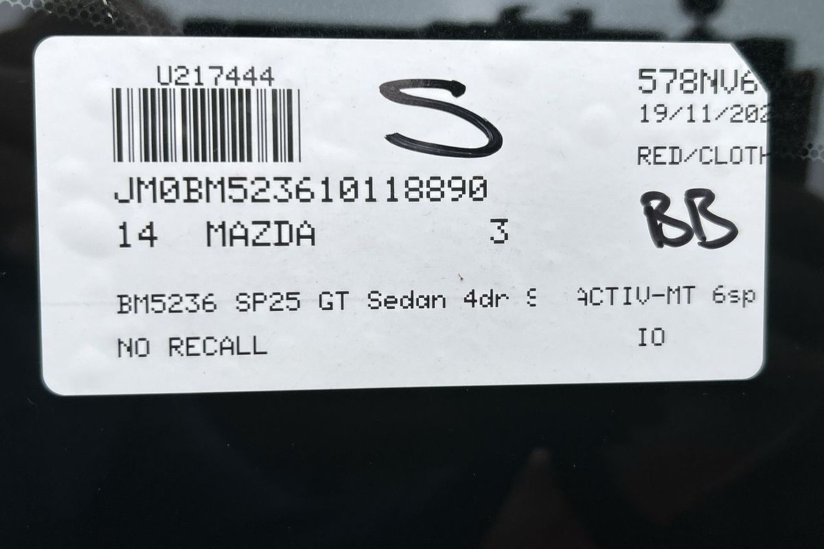 2014 Mazda 3 SP25 GT BM Series
