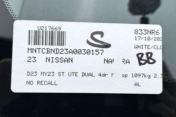 2023 Nissan Navara ST D23 4X4