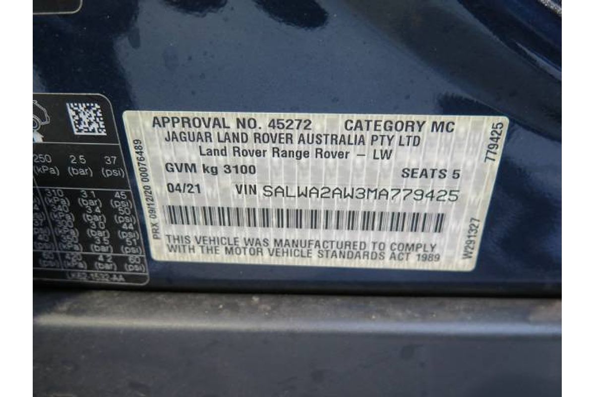 2021 Land Rover RANGE ROVER SPORT D16 183KW SE MY21.5
