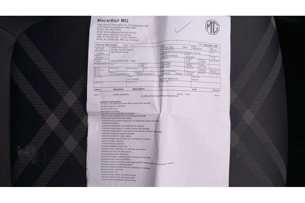 2023 MG MG3 Core