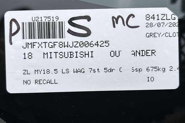 2018 Mitsubishi Outlander LS ZL