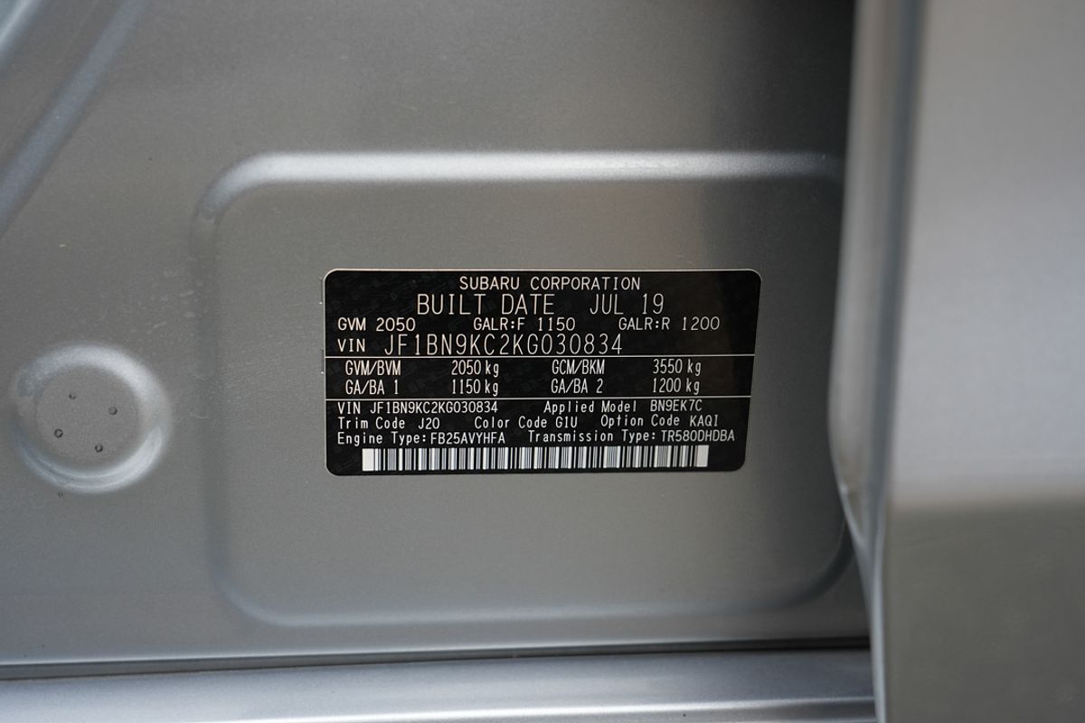 2019 Subaru Liberty 2.5i 6GEN