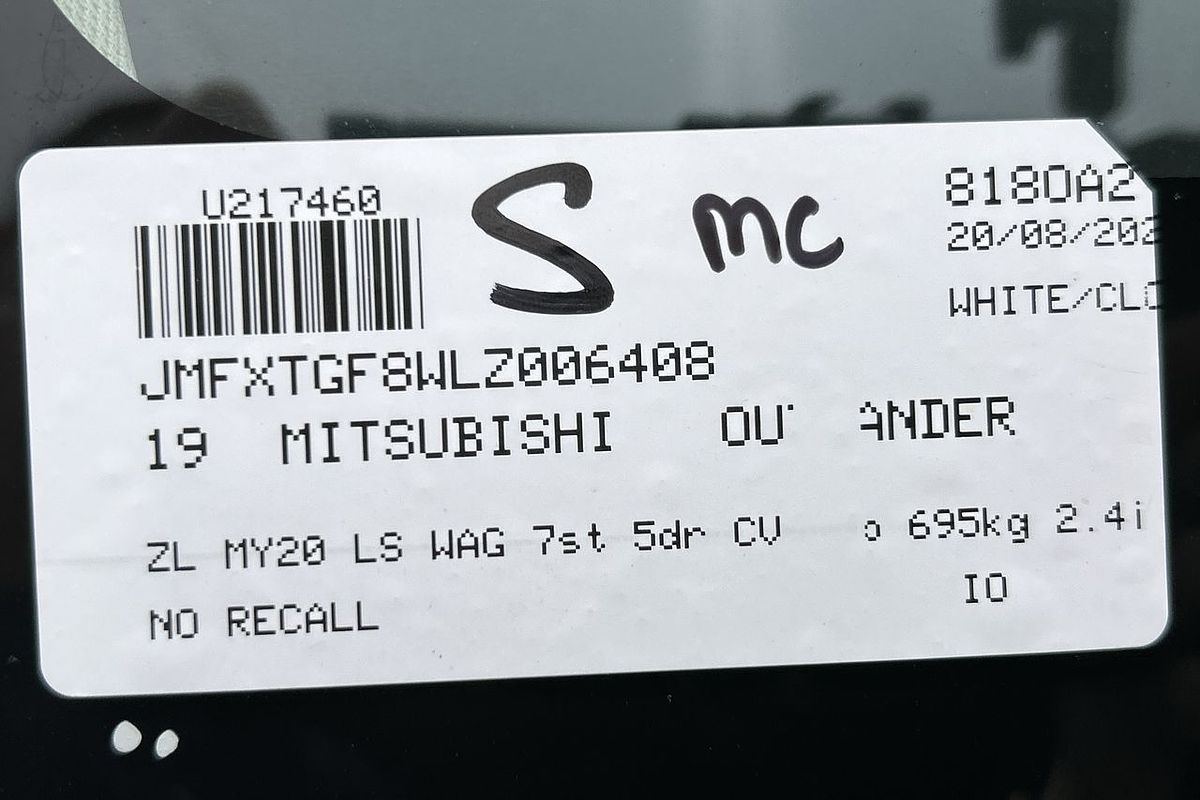 2019 Mitsubishi Outlander LS ZL