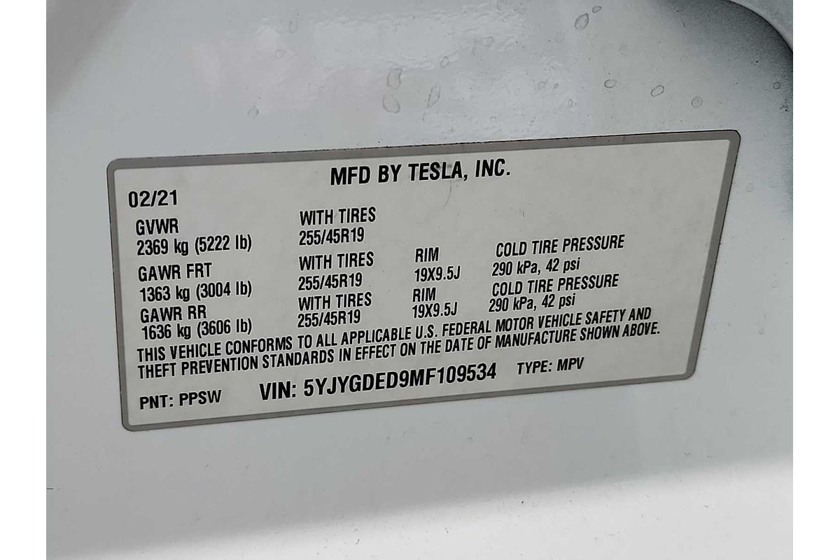2021 Tesla Model Y Standard Range