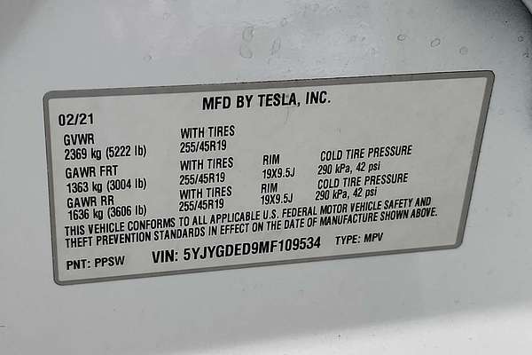 2021 Tesla Model Y Standard Range