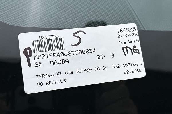 2025 Mazda BT-50 XT TF Rear Wheel Drive