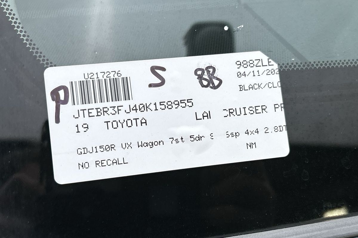 2019 Toyota Landcruiser Prado VX GDJ150R