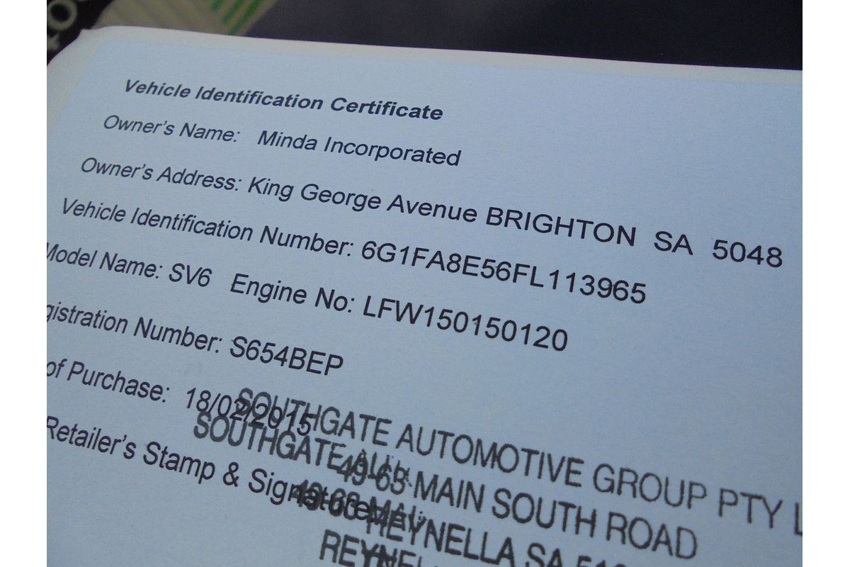 2015 Holden Commodore Evoke VF