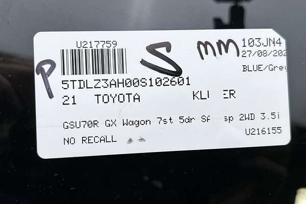 2021 Toyota Kluger GX GSU70R