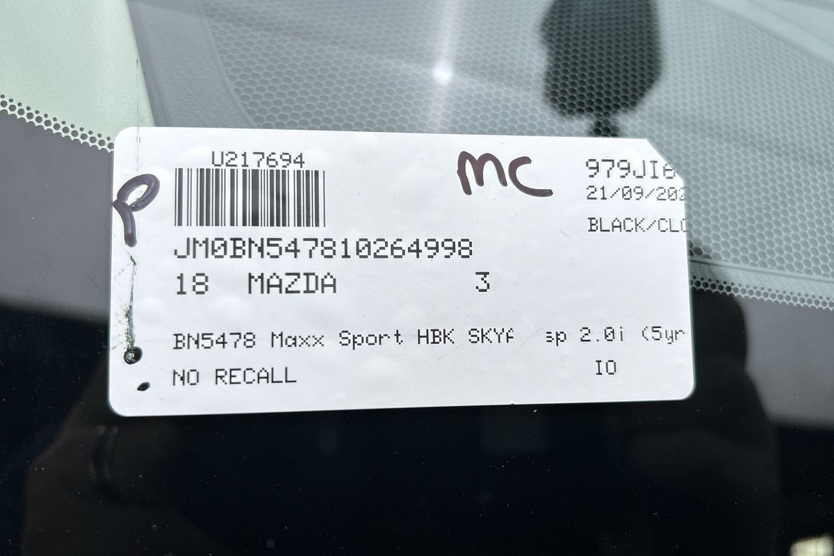 2018 Mazda 3 Maxx Sport BN Series