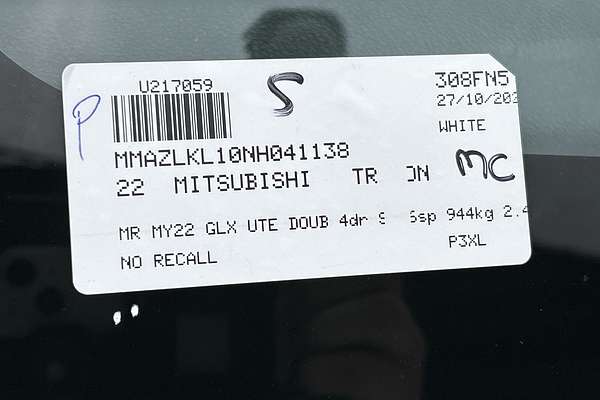 2022 Mitsubishi Triton GLX MR 4X4