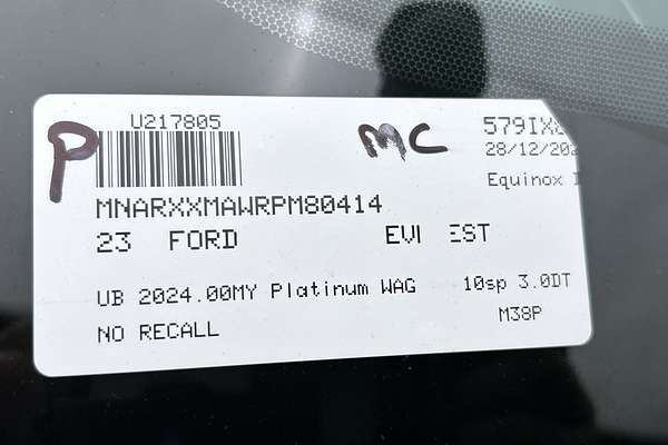 2023 Ford Everest Platinum 3.0L