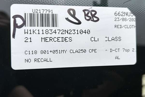 2021 Mercedes-Benz CLA-Class CLA250 C118