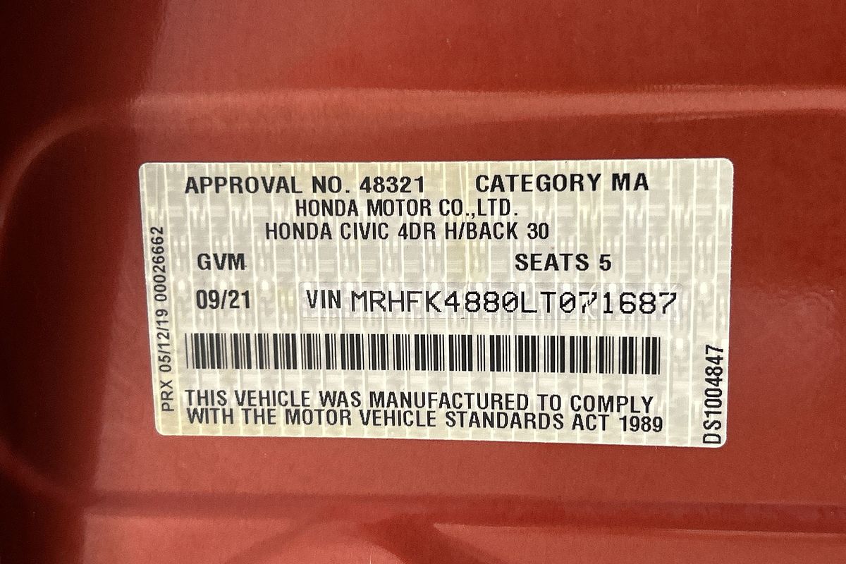 2021 Honda Civic RS 10th Gen