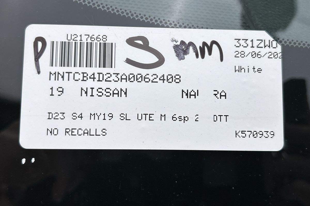 2019 Nissan Navara SL D23 Series 4 4X4