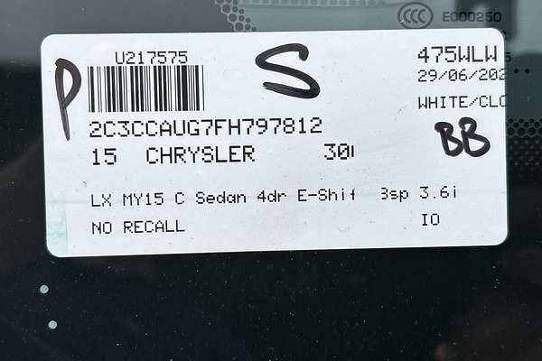 2015 Chrysler 300 C LX