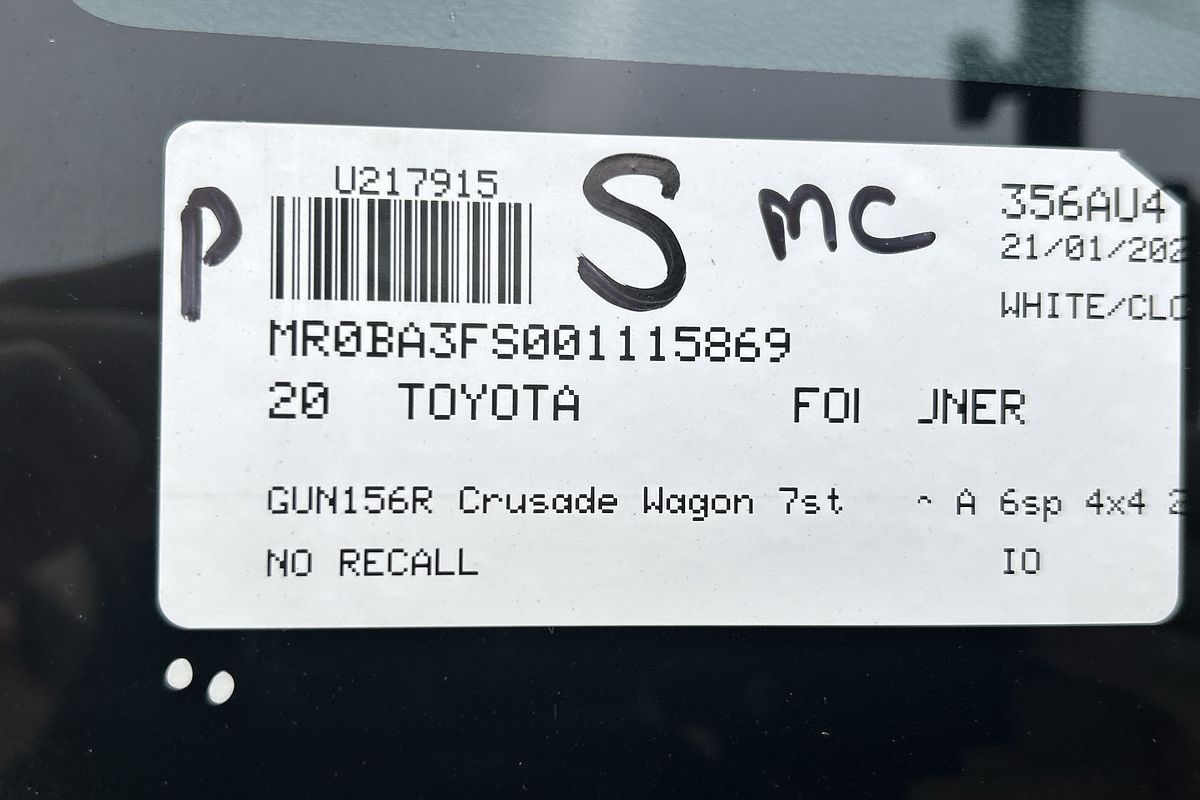 2020 Toyota Fortuner Crusade GUN156R