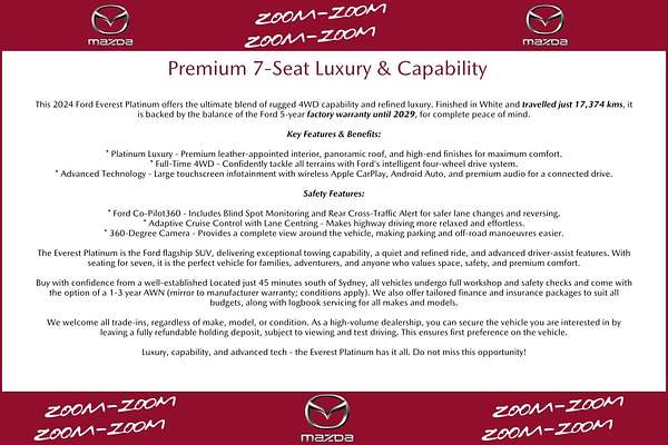 2024 Ford Everest Platinum 3.0L