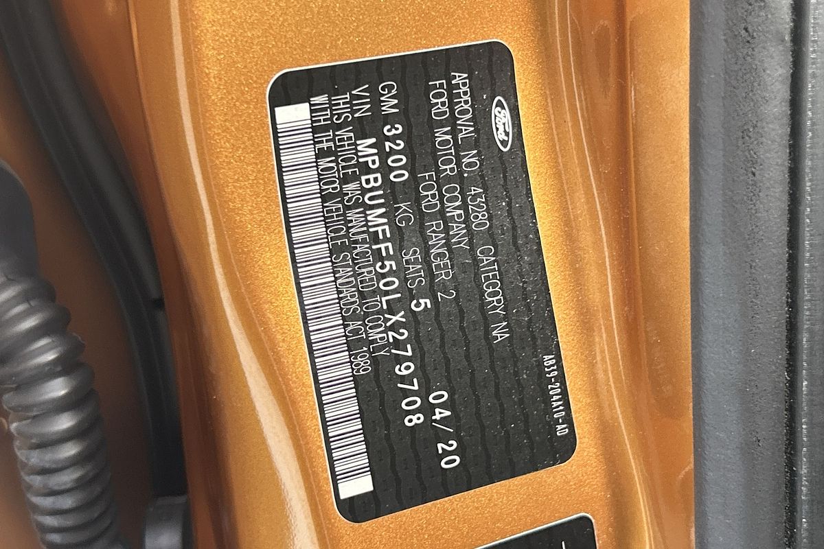 2020 Ford Ranger Wildtrak PX MkIII 4X4 3.2L