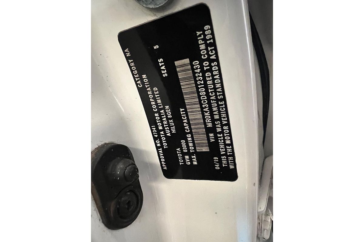 2019 Toyota Hilux SR GUN126R 4X4