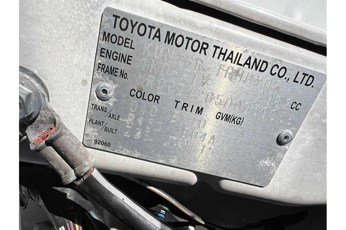 2015 Toyota Hilux SR KUN16R Rear Wheel Drive