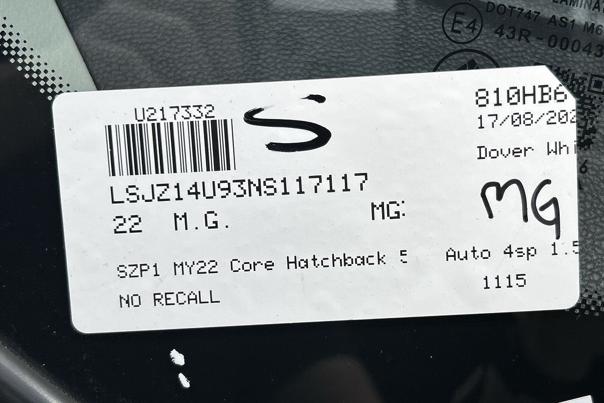 2022 MG MG3 Core