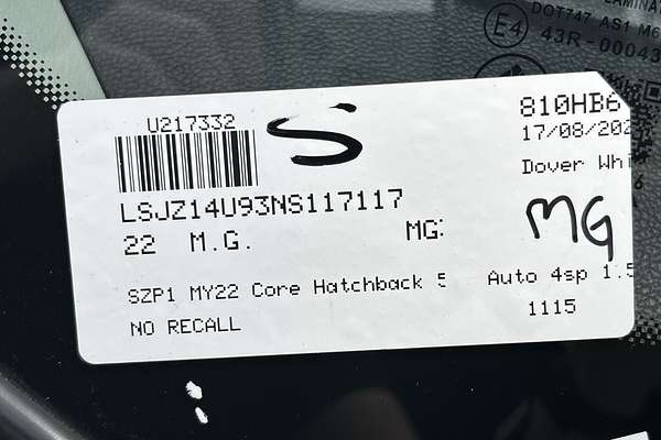 2022 MG MG3 Core