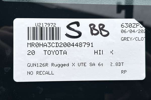 2020 Toyota Hilux Rugged X GUN126R 4X4