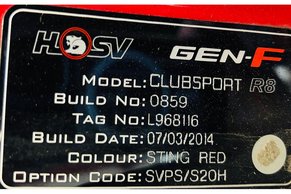 2014 Holden Clubsport R8 GEN-F