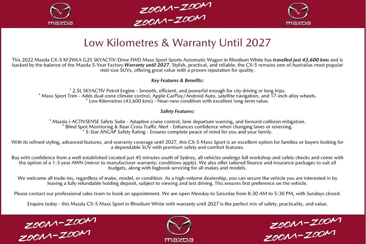2022 Mazda CX-5 G25 Maxx Sport KF Series