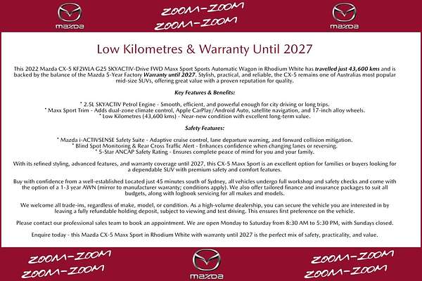 2022 Mazda CX-5 G25 Maxx Sport KF Series