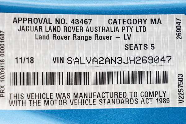 2018 Land Rover Range Rover Evoque TD4 132kW SE Dynamic L538